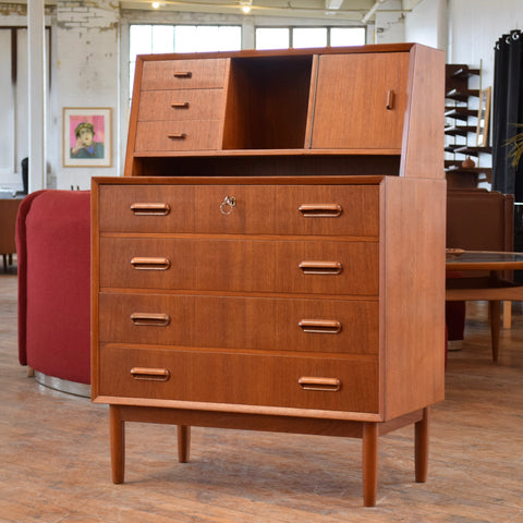 Teak Lowboy Dresser w/ Upper Storage