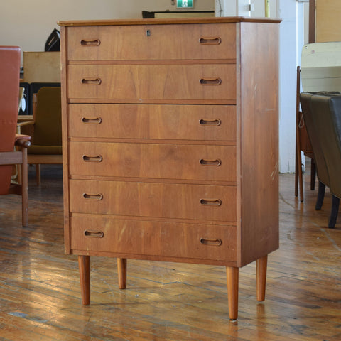 Teak Tallboy Dresser