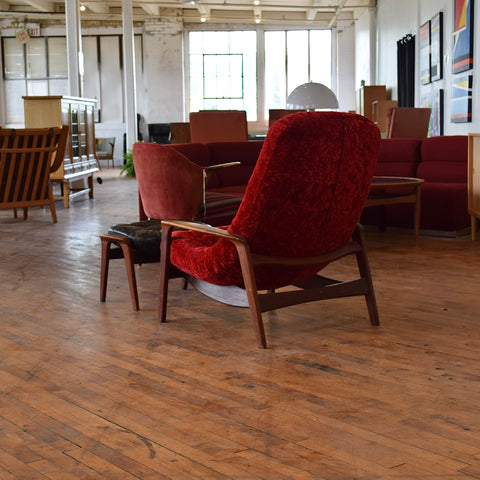 R. Huber Scoop Chair in Crushed Velvet