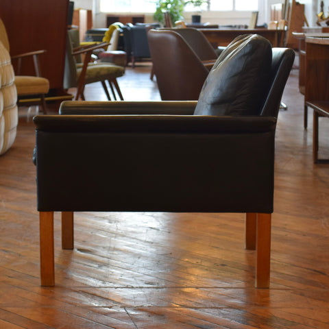 Leather Arm Chair w/ Down Fill by Hans Olsen