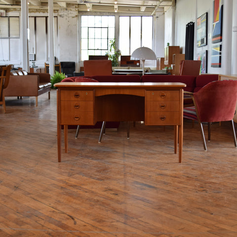 Teak Desk w/ Rear Bookcase