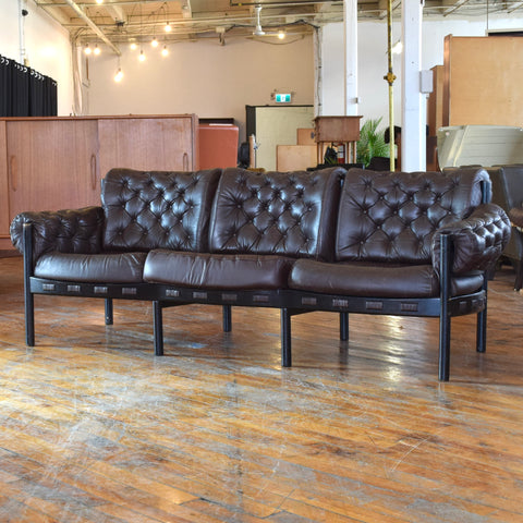 Arne Norell ‘Coja’ 3-Seater Sofa in Tufted Leather