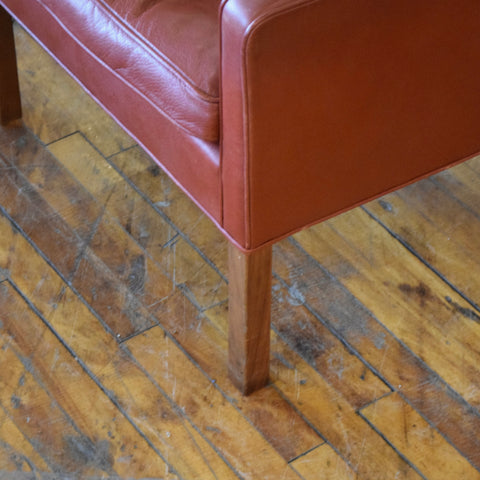 Børge Mogensen Model 2207 Chair in Red Leather & Rosewood