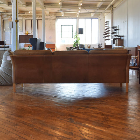 Patina’d Leather 3-Seater Sofa