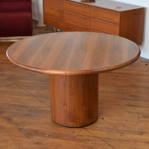 Round Walnut Dining Table