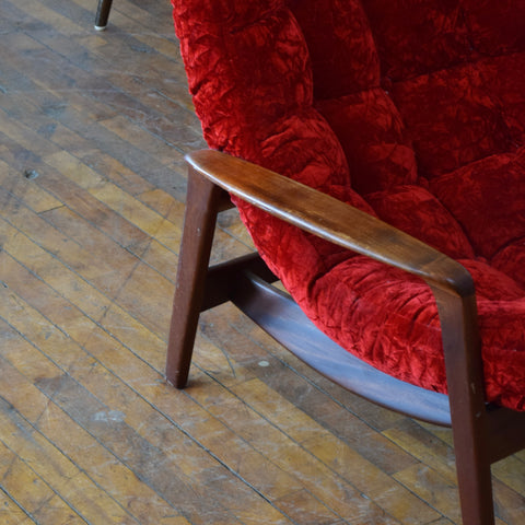 R. Huber Scoop Chair in Crushed Velvet