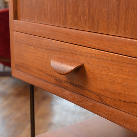Teak Highboard w/ Brass Accents