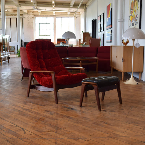 R. Huber Scoop Chair in Crushed Velvet