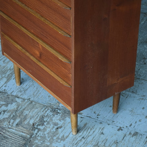 Compact Danish Teak Tallboy Dresser
