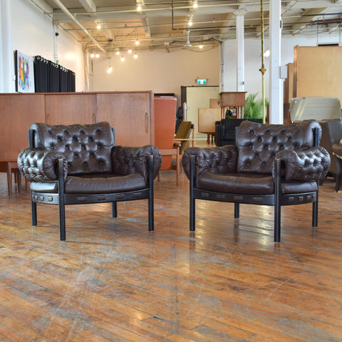 Arne Norell ‘Coja’ Chair in Tufted Leather