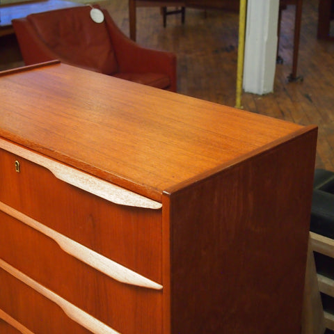Danish Teak Tallboy Dresser