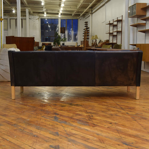 Danish Patina’d Leather 3-Seater Sofa by Stouby