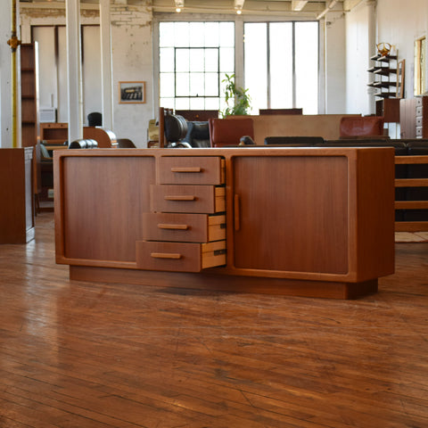Vintage Tambour Door Teak Sideboard by Dyrlund