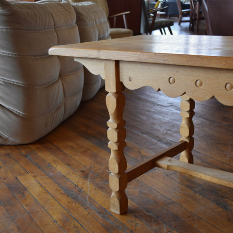 Solid Oak Coffee Table in the Style of Henning Kjaernulf