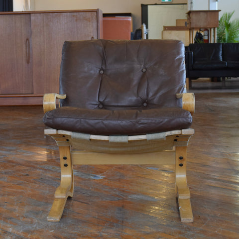 Bentwood & Leather Lounge Chair by Rykken & Co for Oddvin Rykken