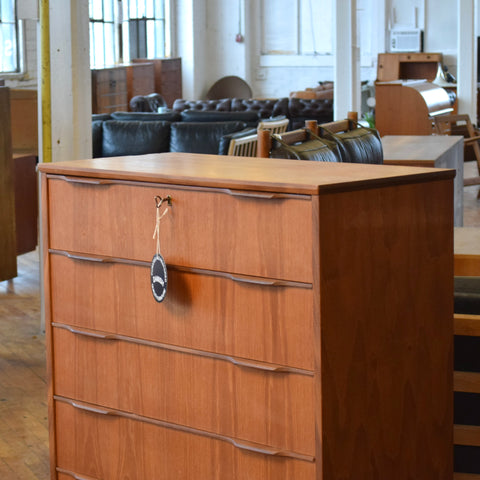 Danish Teak Tallboy Dresser
