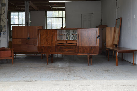 Rosewood Highboard w/ Angled Doors