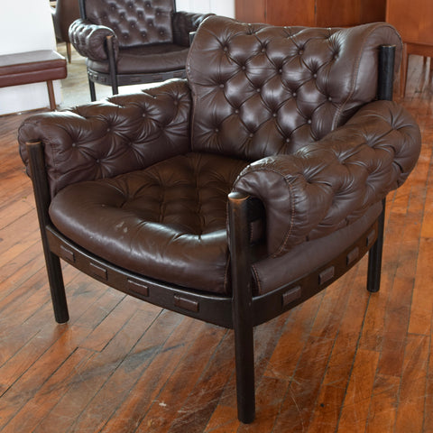 Arne Norell ‘Coja’ Chair in Tufted Leather