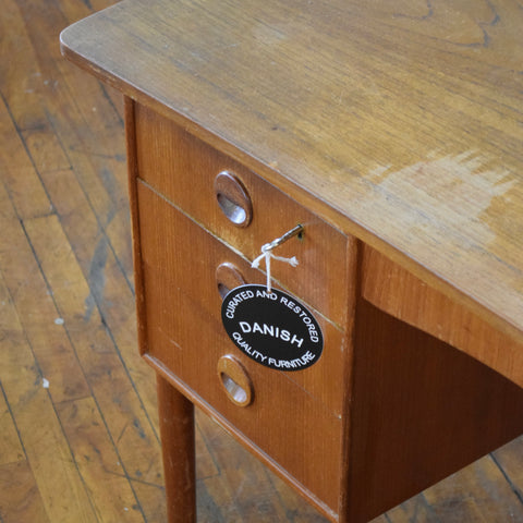 Teak Desk w/ Rear Bookcase