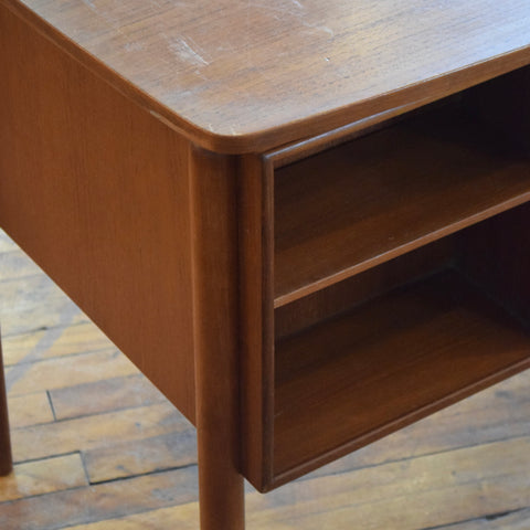 Teak Desk w/ Rear Bookcase