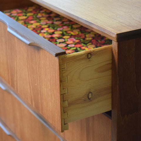 Danish Teak Tallboy Dresser