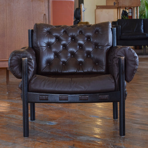 Arne Norell ‘Coja’ Chair in Tufted Leather