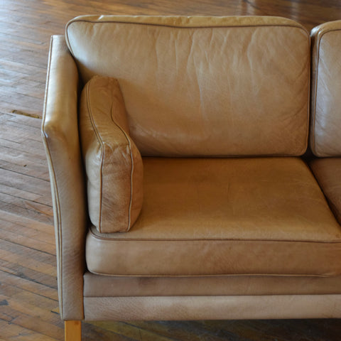 Patina’d Leather 3-Seater Sofa