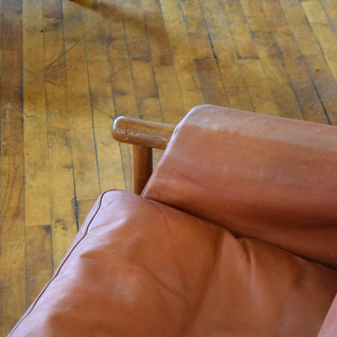 Illum Wikkelsø Highback Leather & Teak Chair