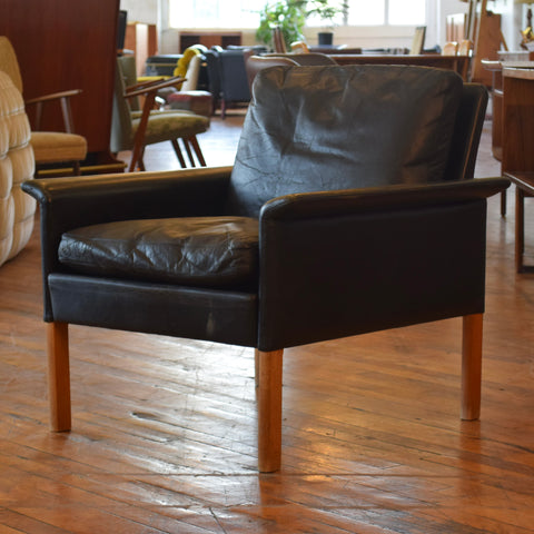Leather Arm Chair w/ Down Fill by Hans Olsen