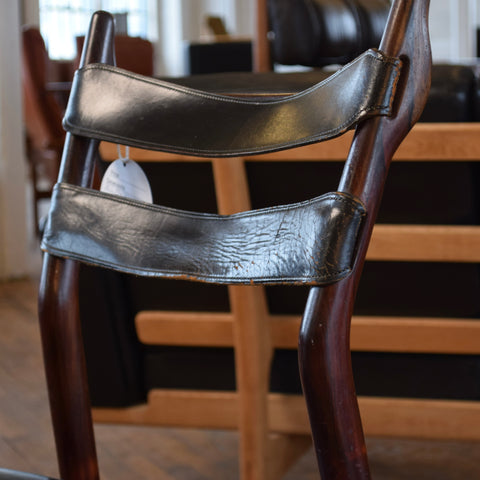 Set of 4 Leather & Rosewood Dining Chairs by Sibast