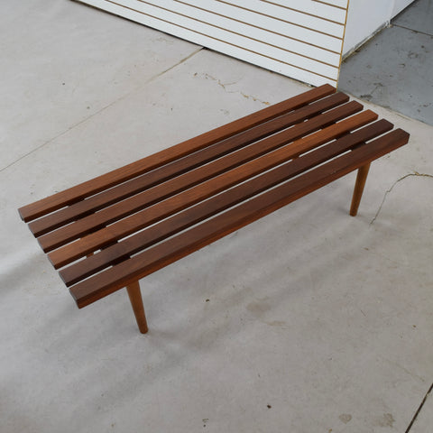 Vintage Danish Teak Slat Bench/Coffee Table