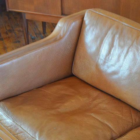 Cognac Leather 3-Seater Sofa