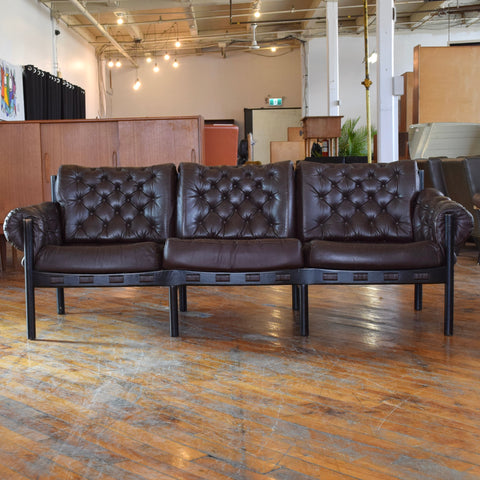 Arne Norell ‘Coja’ 3-Seater Sofa in Tufted Leather