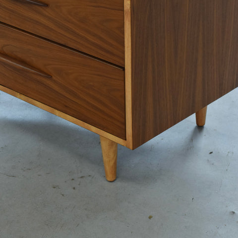 Vintage Walnut Tallboy Dresser