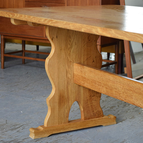Solid Oak Dining Table Attributed to Henning Kjaernulf