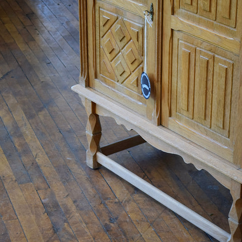 Vintage Oak Highboard Attributed to Henning Kjaernulf