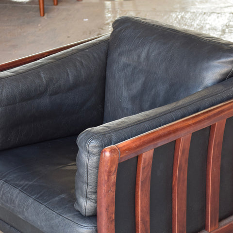 Mogens Hansen Black Leather Lounge Chair
