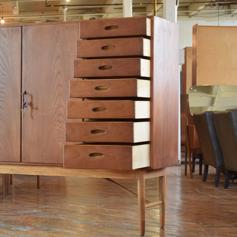 Danish Teak & Oak Highboard by Kurt Østervig