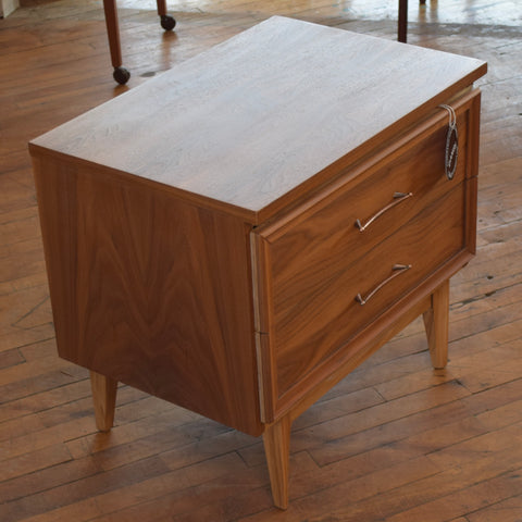 Walnut Side Table w/ Metal Pulls