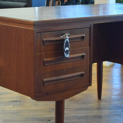 Teak Desk w/ Rear Bookcase