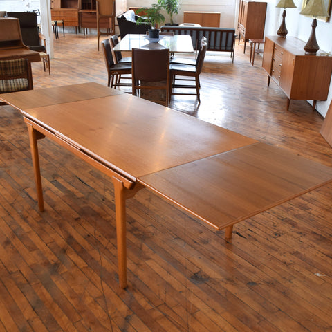 Johannes Andersen Teak Draw-Leaf Dining Table