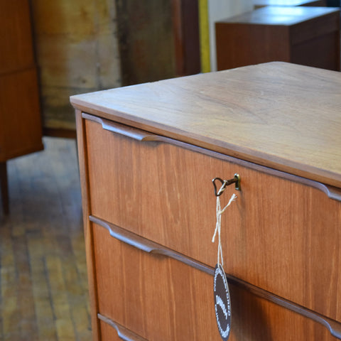 Danish Teak Tallboy Dresser