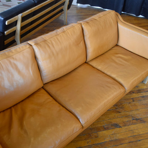 Caramel Leather 3-Seater Sofa