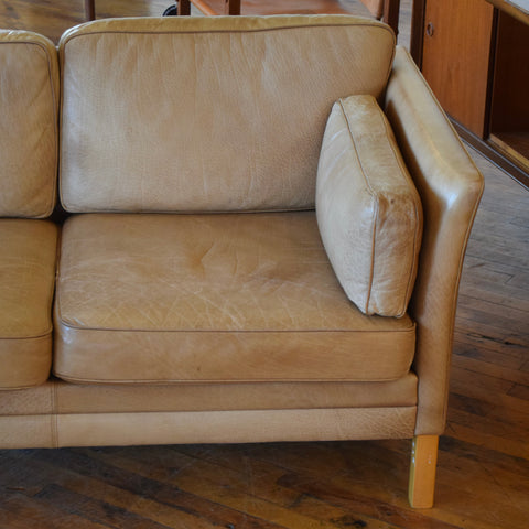 Patina’d Leather 3-Seater Sofa