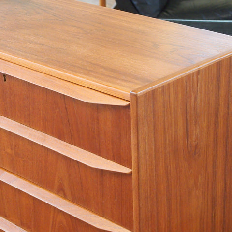 Danish Teak Tallboy Dresser