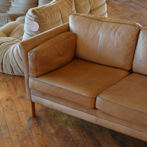 Patina’d Leather 3-Seater Sofa