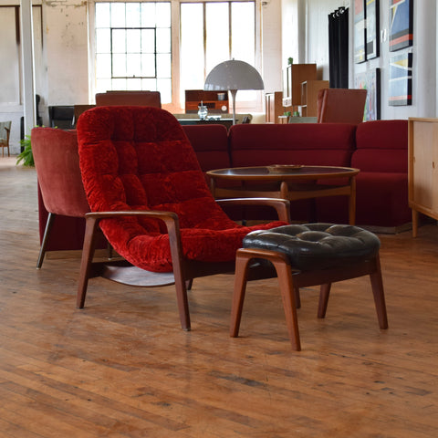 R. Huber Scoop Chair in Crushed Velvet