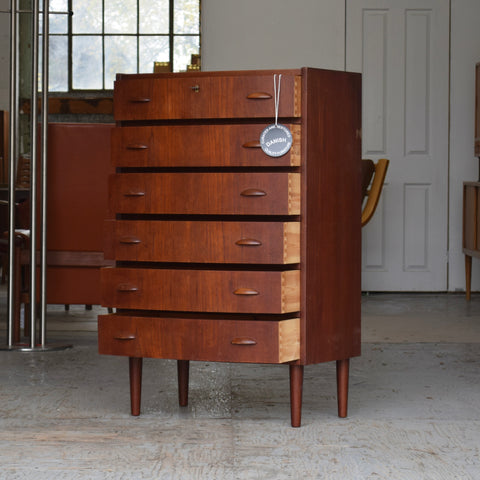 Vintage Teak Tallboy Dresser