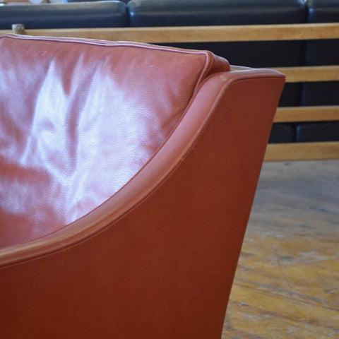 Børge Mogensen Model 2207 Chair in Red Leather & Rosewood