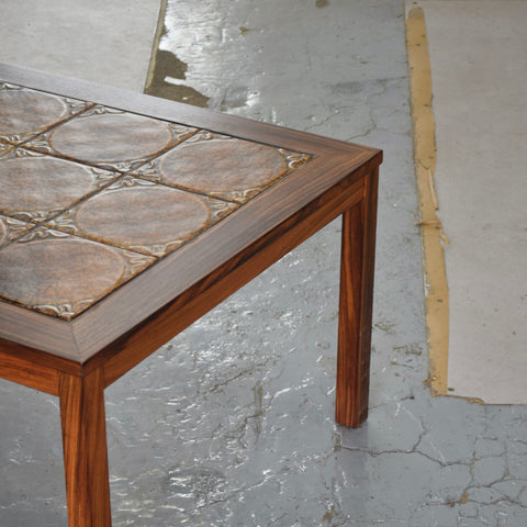 Rosewood & Tile Coffee Table
